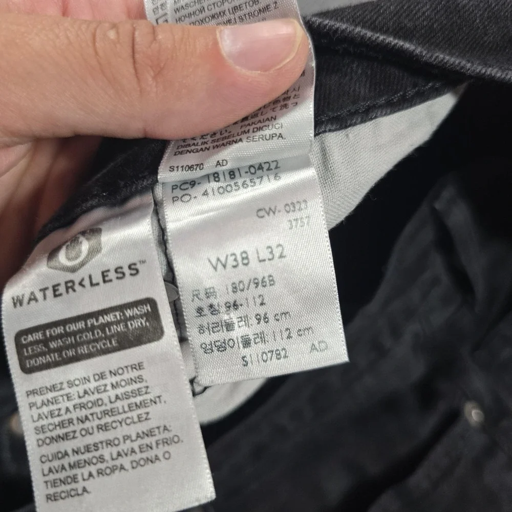 Levi's 541 Jeans Mens 38x32 Gray Dark Wash Athletic Fit Stretch Denim